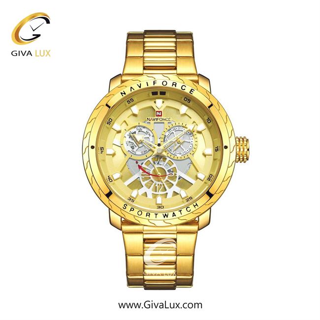 ساعت مچی مردانه بند استیل ناوی فورس (نیوی فورس)  NF9158 G/G